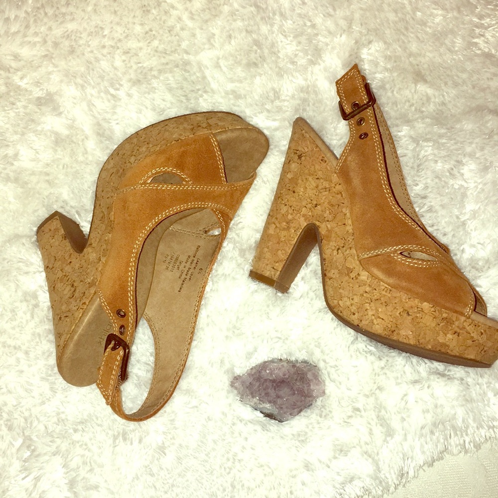 Suede platform heels